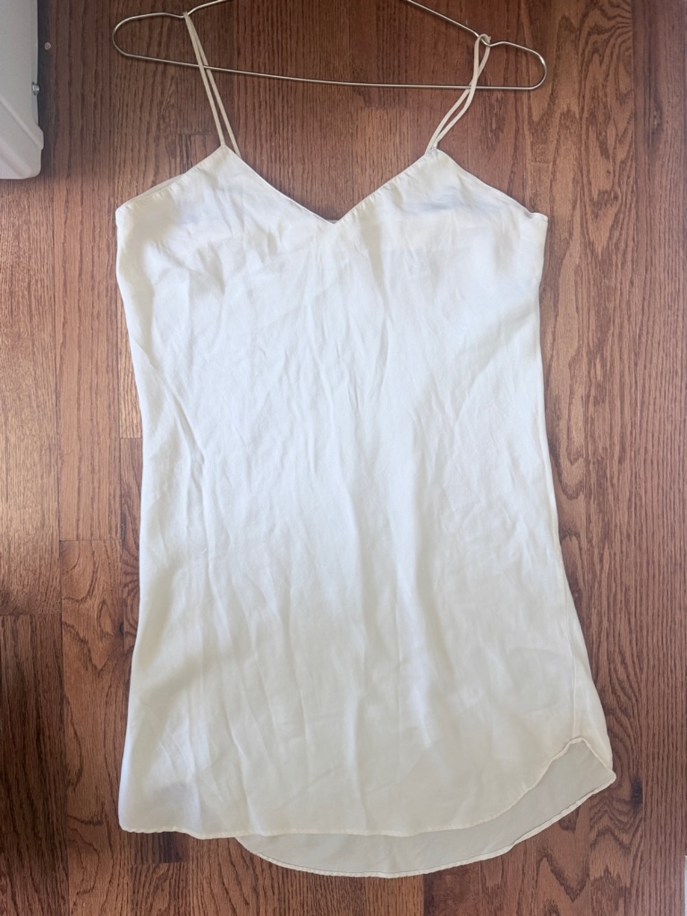 Vintage Valerie Stevens Pure Silk Elegant Cream Slip Dress Spaghetti Straps Sz M - Picture 2 of 6